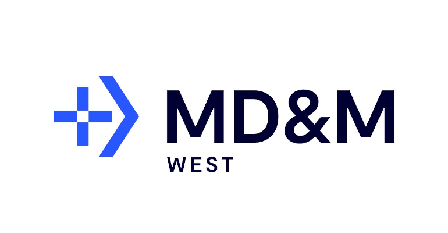 MD&M West's black & blue logo